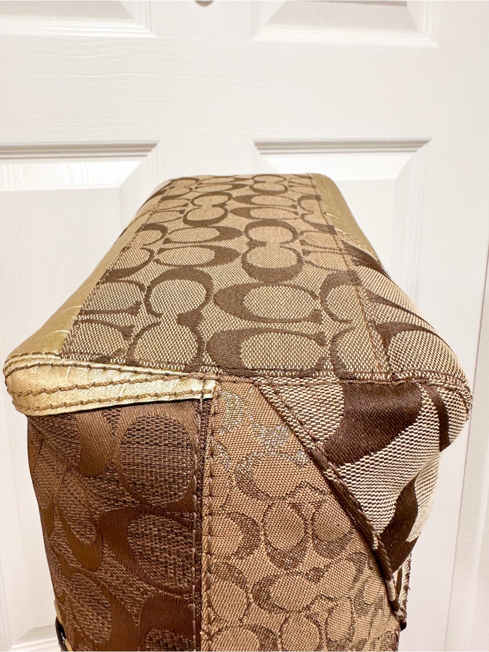 Coach Bleecker Patchwork Signature Jacquard Leather Animal Print Large Tote Y2K - Picture 12 of 17